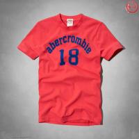 heren abercrombie fitch korte t-shirt crewneck watermeloen-rood 18 On Sale Discount o0757948